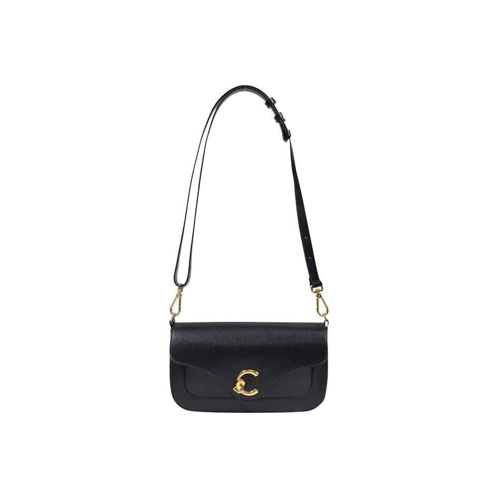 Schwarze Lederhandtasche