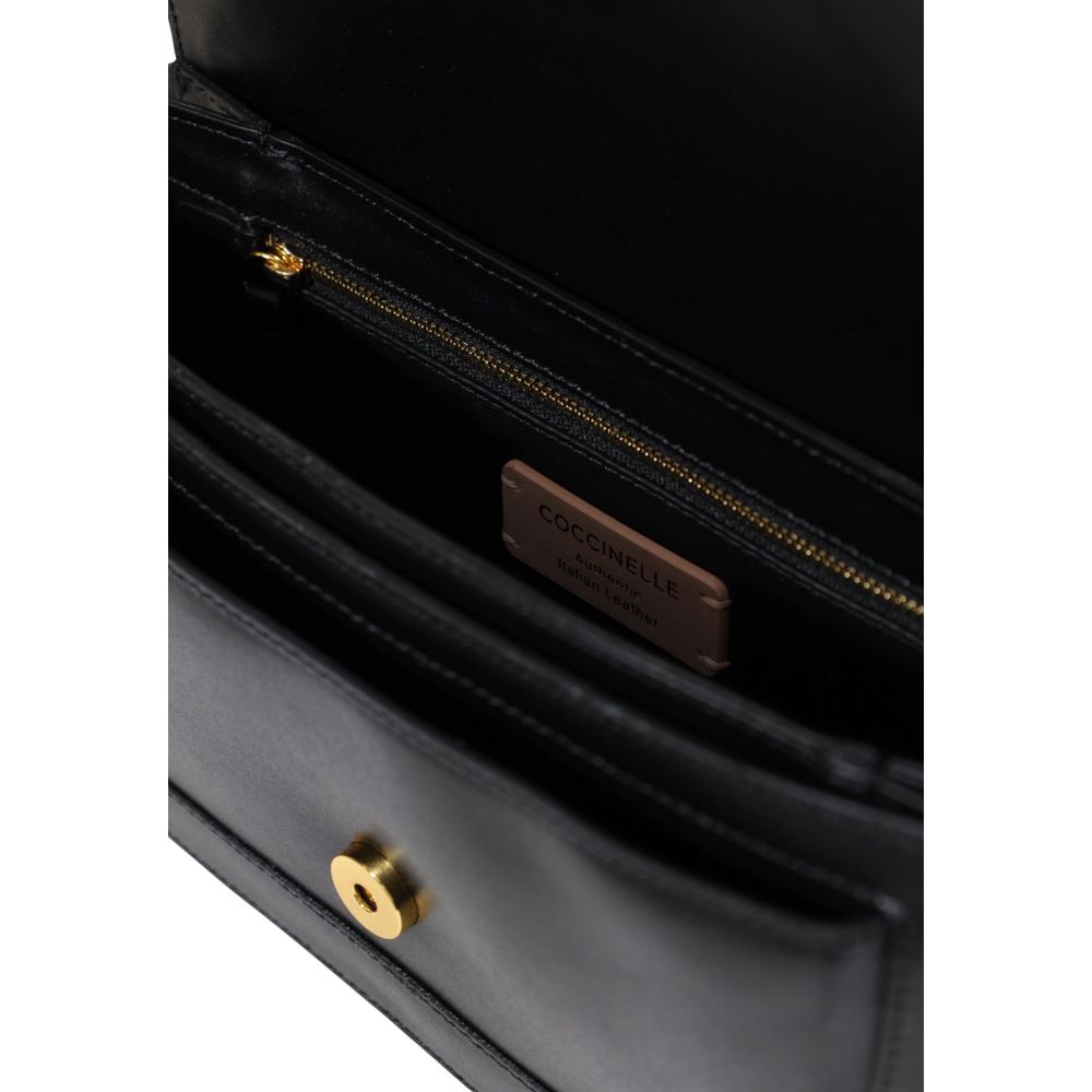Schwarze Lederhandtasche