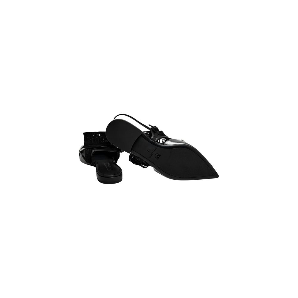 Black Leather Platform Pumps