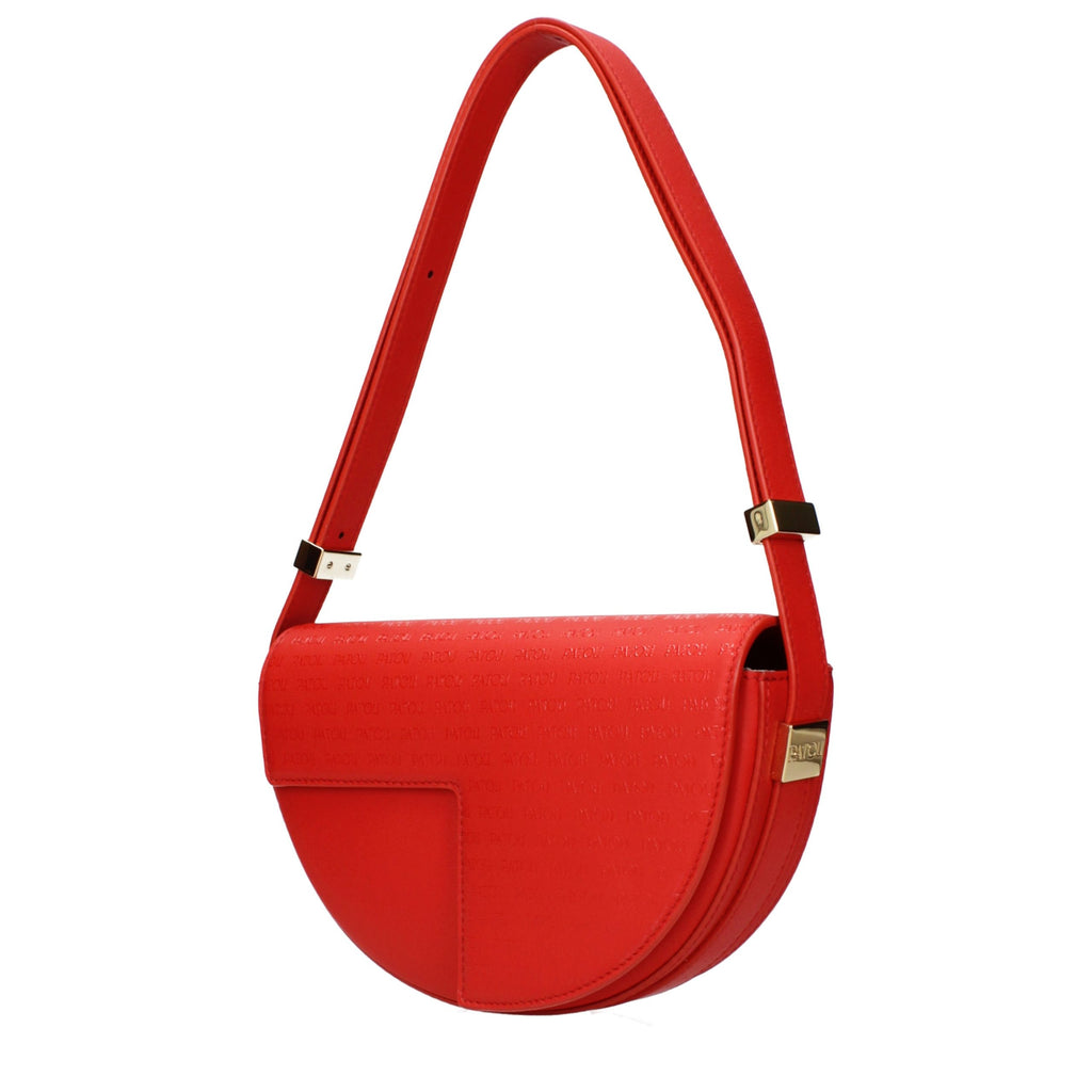 Rote Leder-Schultertasche