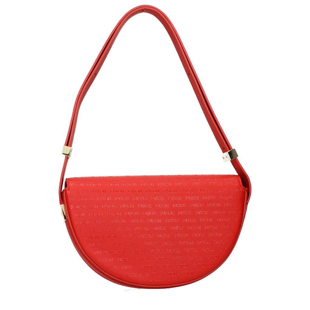 Rote Leder-Schultertasche