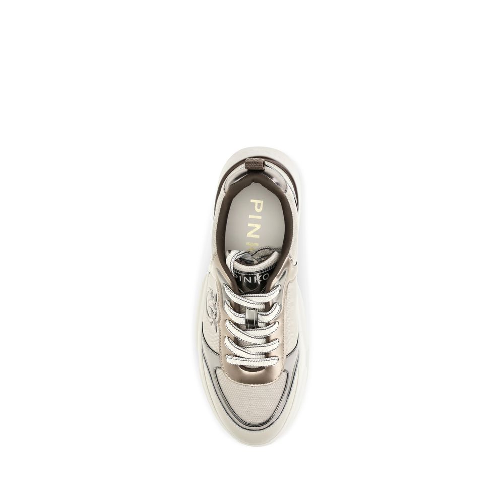 Beige Kalbsleder Bos Taurus Chunky Sneakers