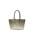 Bolso de hombro de algodón bicolor