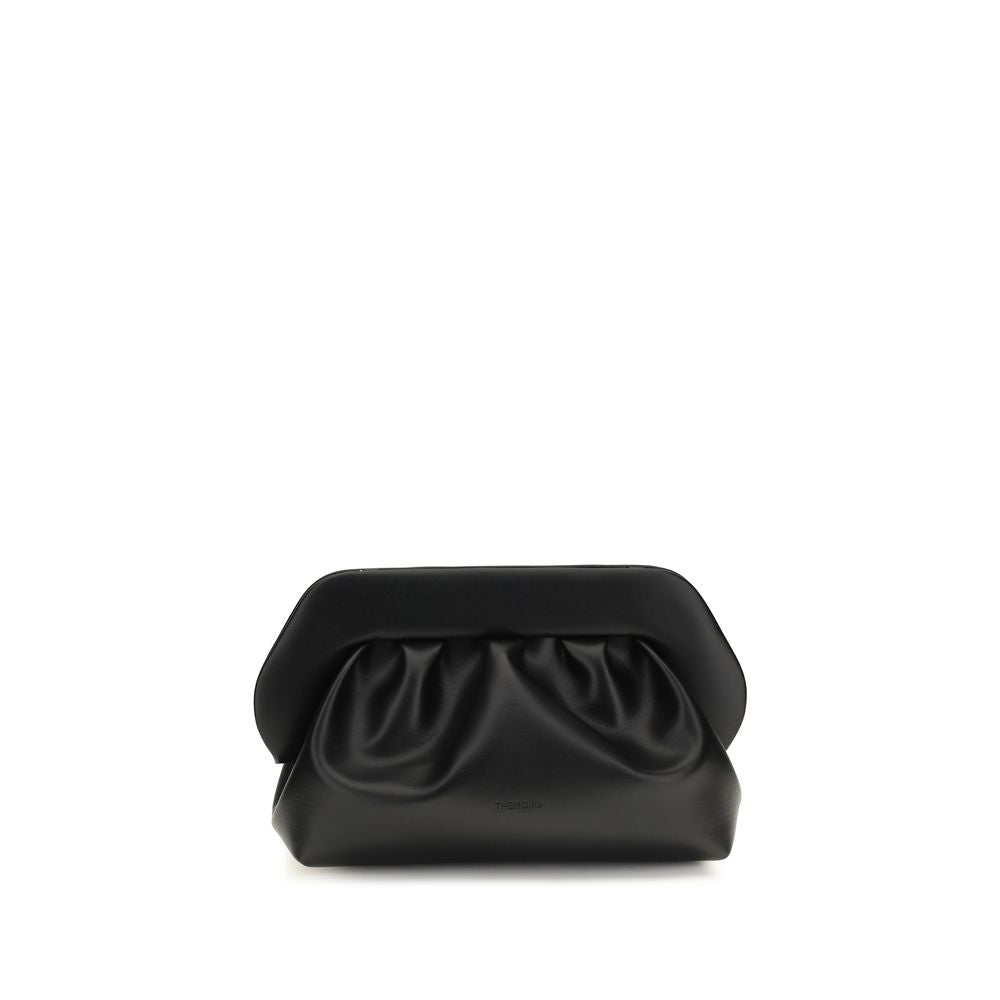 Bolso de mano negro de cuero reciclado