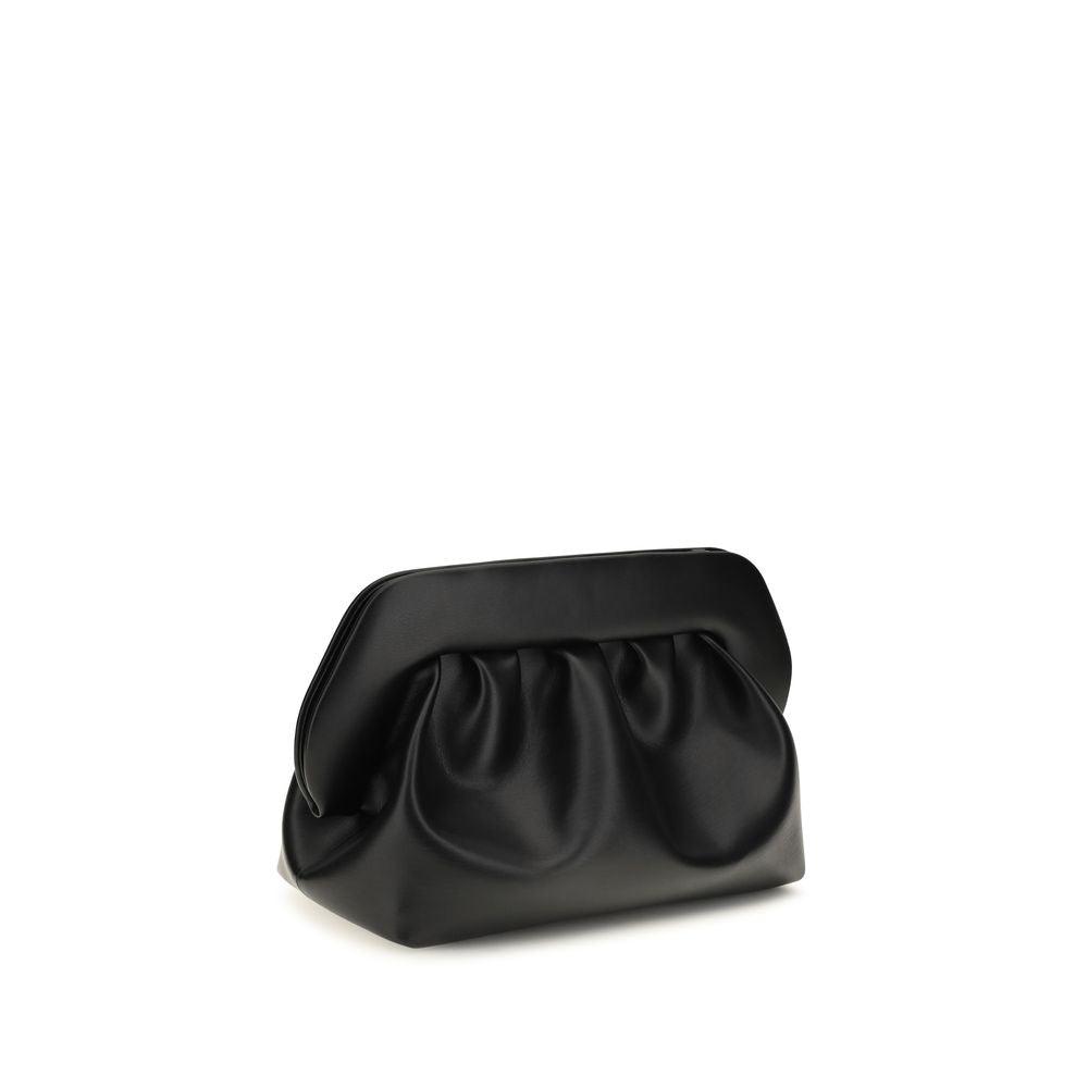Bolso de mano negro de cuero reciclado