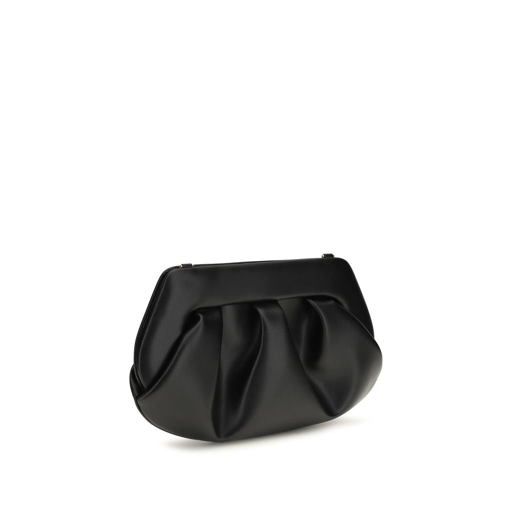 Bolso de mano negro de cuero reciclado