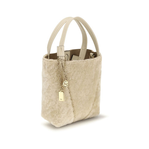 Beige Kalbsleder Bos Taurus Backet Bag