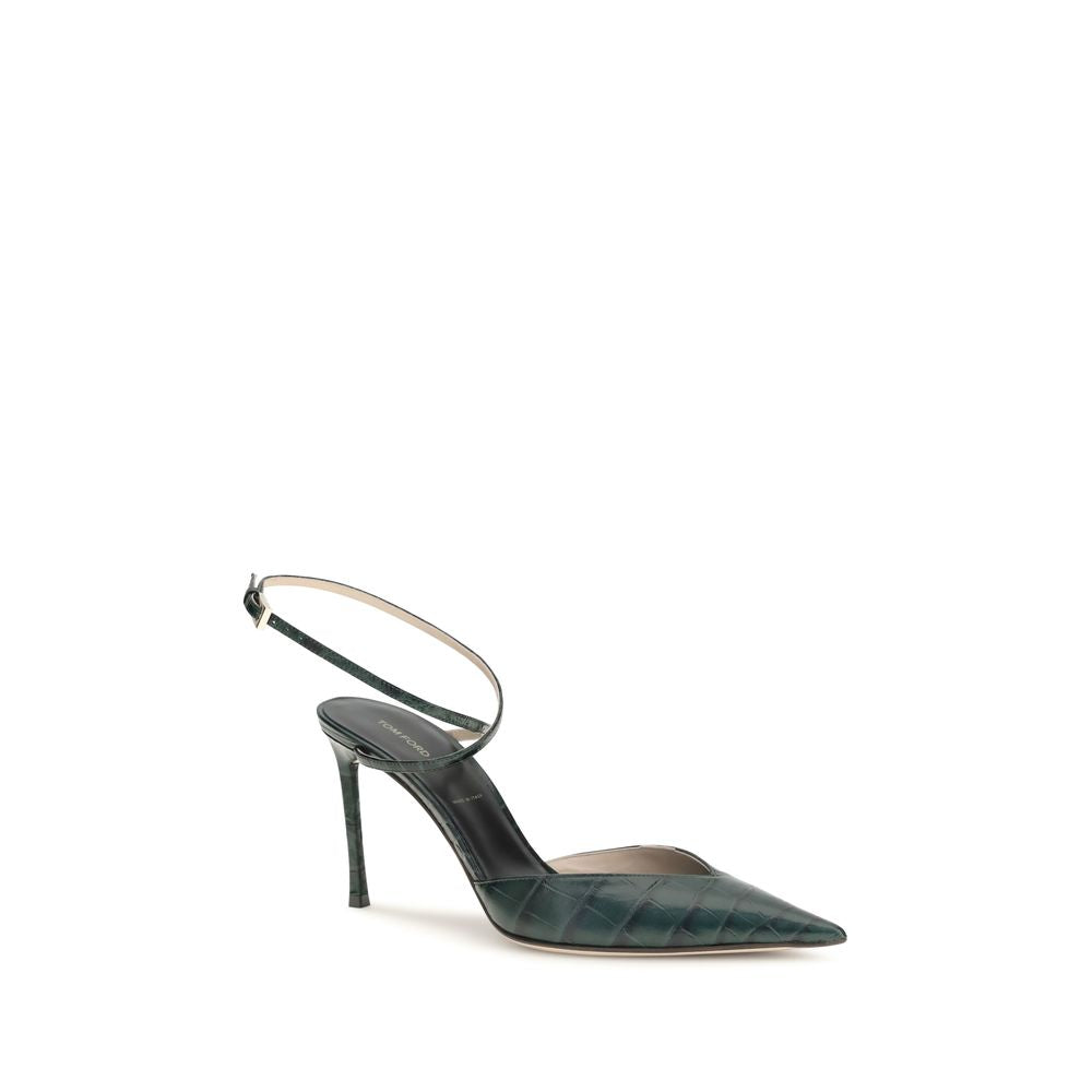Tom Ford Crocodile-Print Leather Pumps