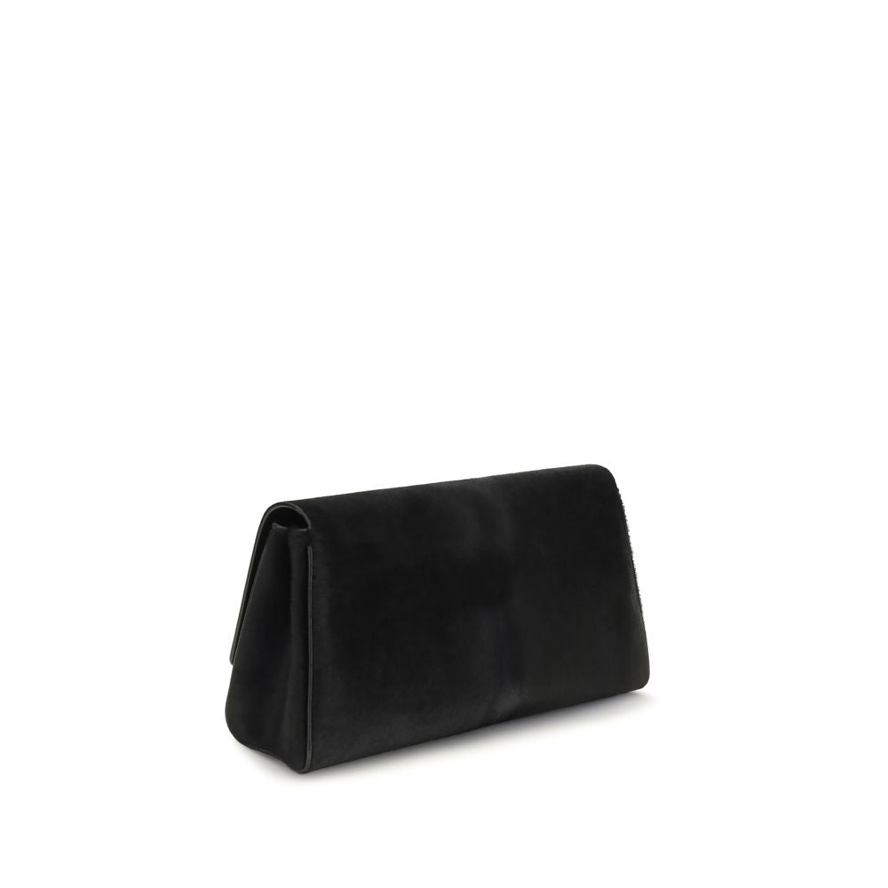 Clutch aus schwarzem Kalbsleder (Bos Taurus)