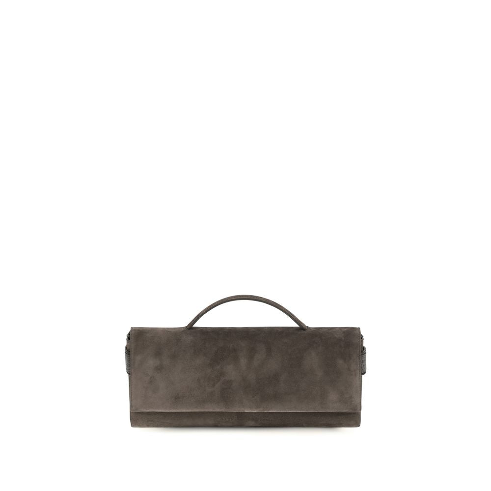 Clutch aus braunem Wildleder