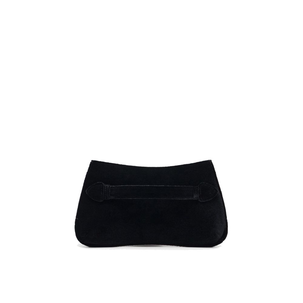 Black Polyester Clutch Bag