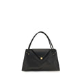 Bolso de hombro de piel de becerro negra Bos Taurus