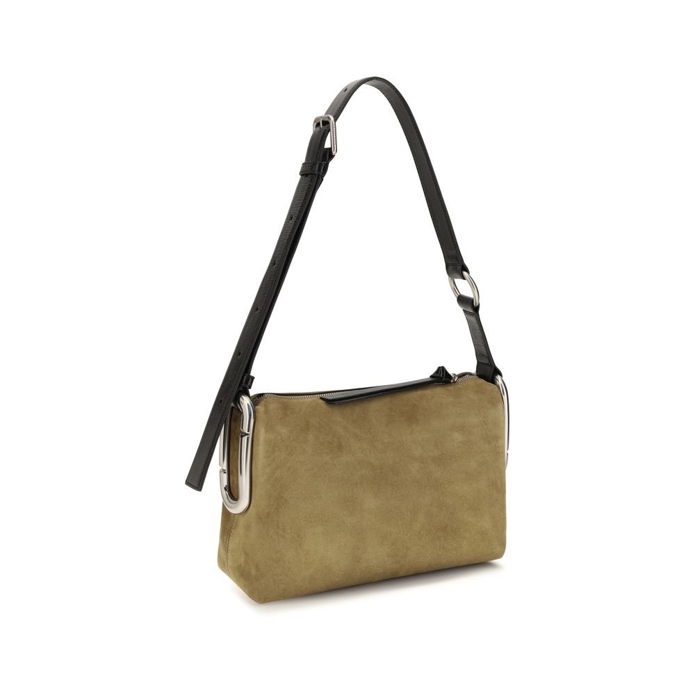 Beige suède leren schoudertas