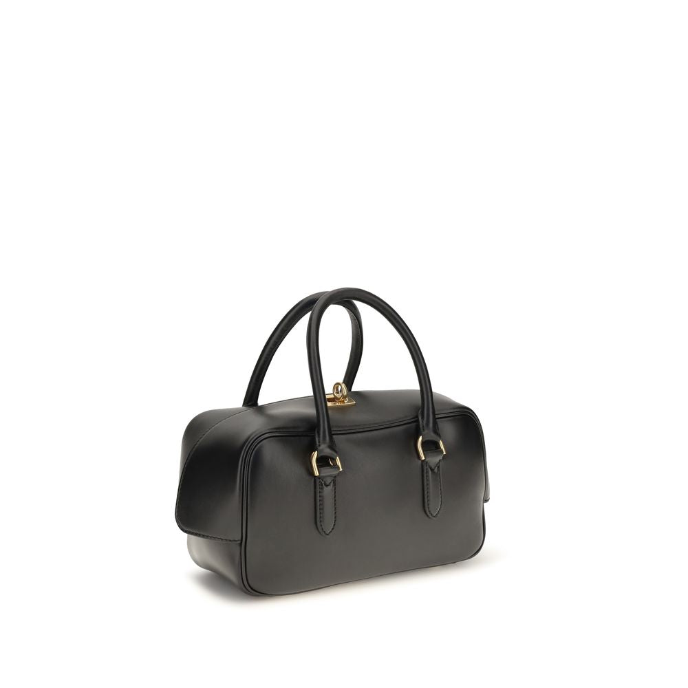 Handtasche aus schwarzem Lammleder