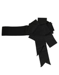 Black Cotton Wrap Around Tie Cintura Belt