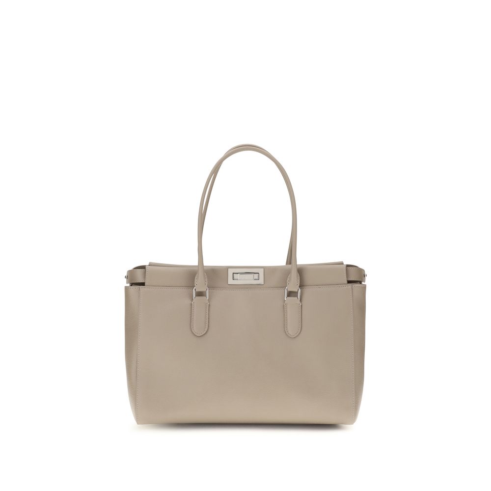 Beige schoudertas van Bos Taurus-kalfsleer