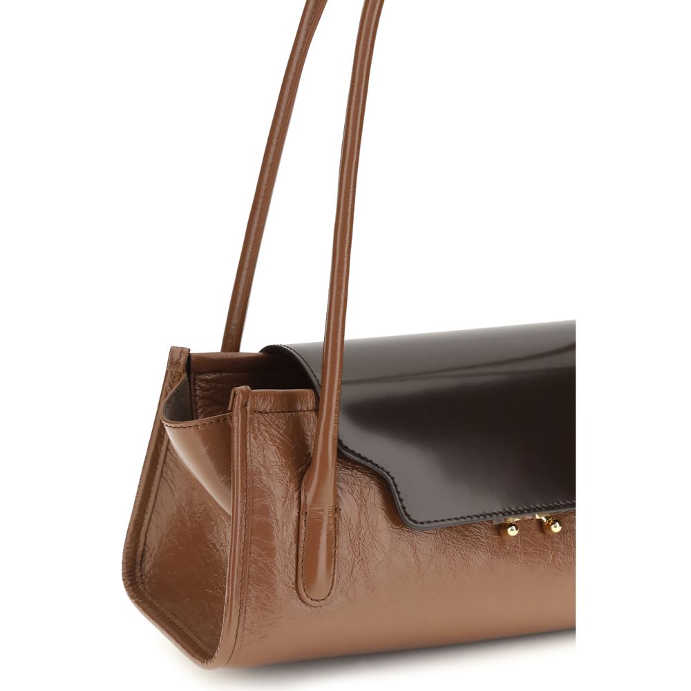 Schultertasche aus braunem Kalbsleder vom Bos Taurus