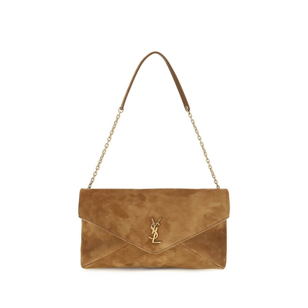 Schultertasche aus beigefarbenem Wildleder