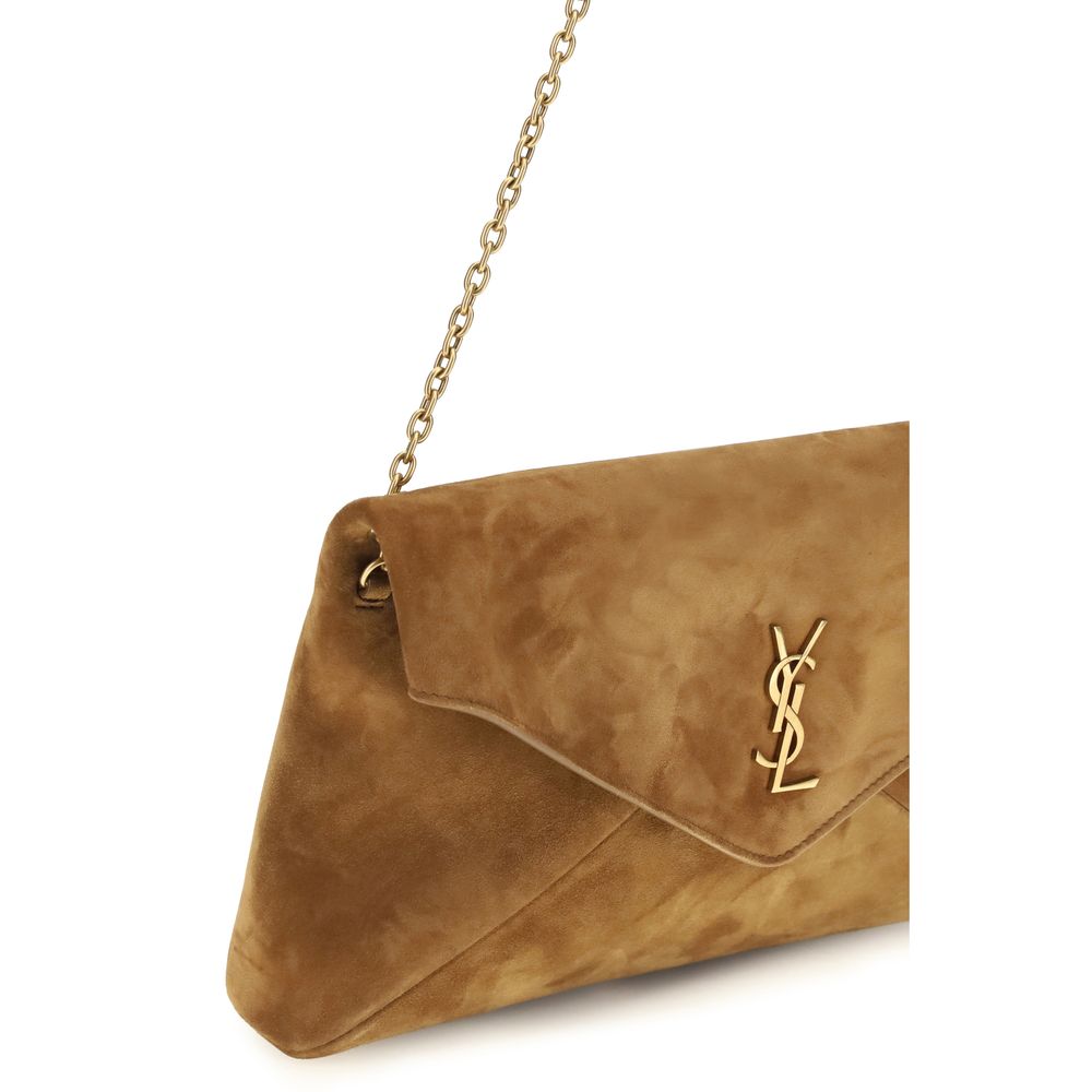 Schultertasche aus beigefarbenem Wildleder