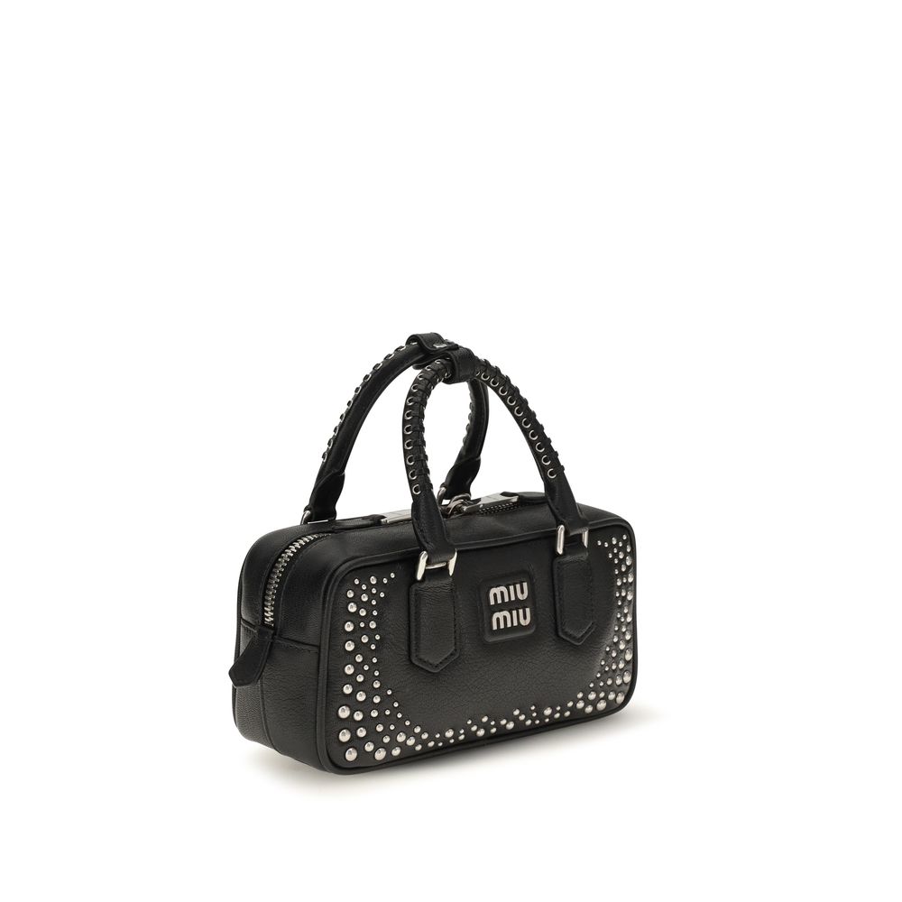 Bolso de hombro de piel de becerro negra Bos Taurus