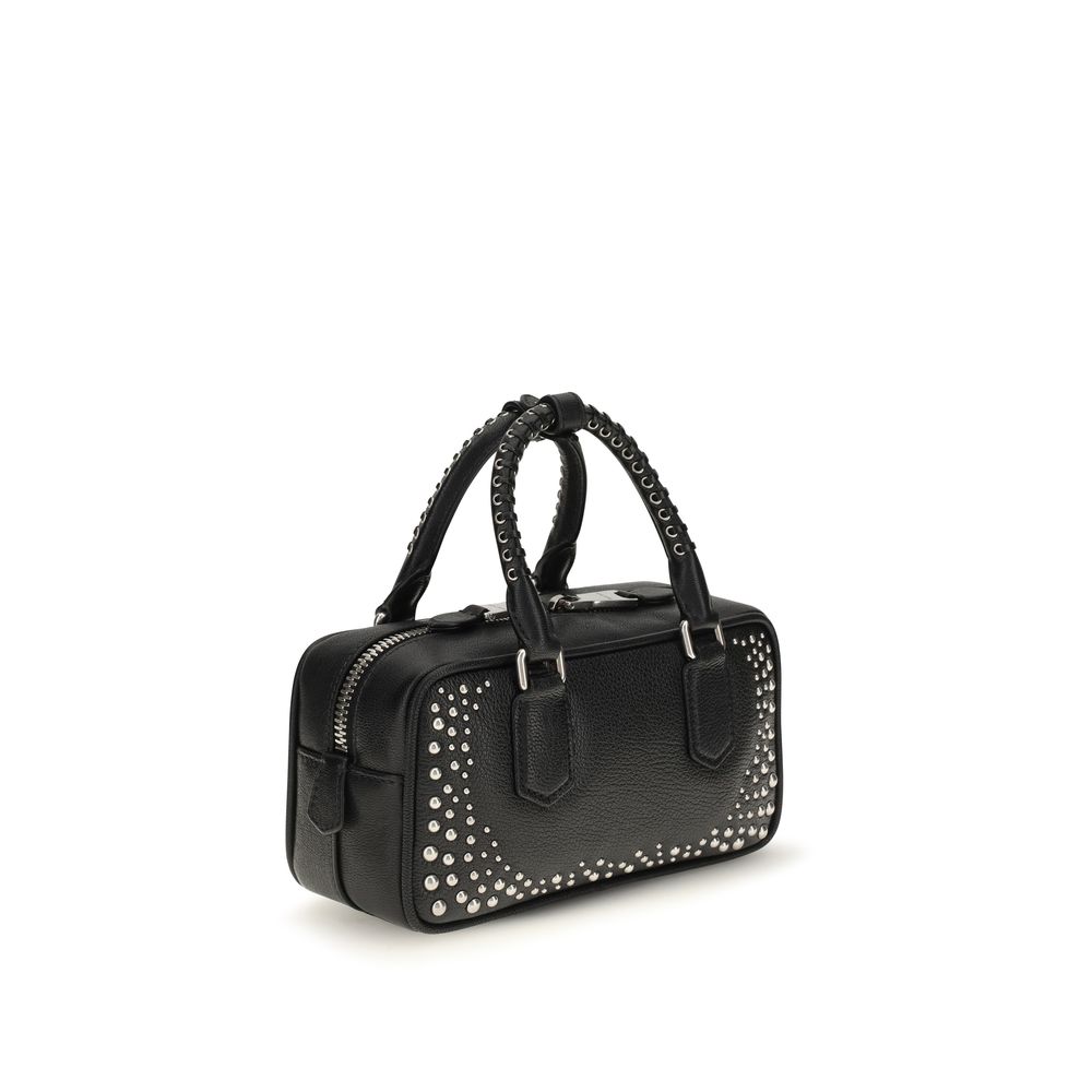 Bolso de hombro de piel de becerro negra Bos Taurus