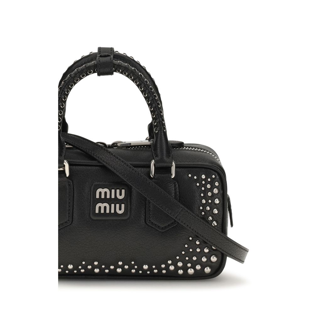 Bolso de hombro de piel de becerro negra Bos Taurus