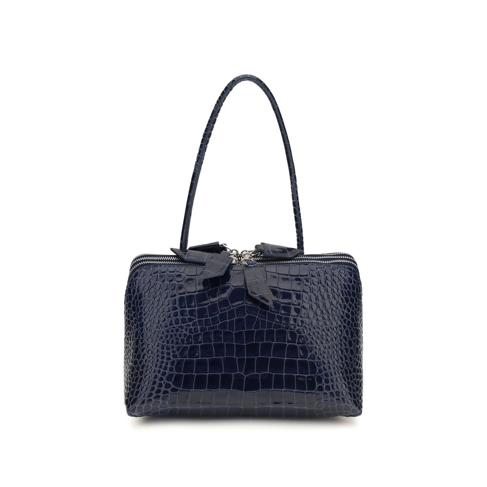 Bolso de hombro de piel de becerro azul Bos Taurus