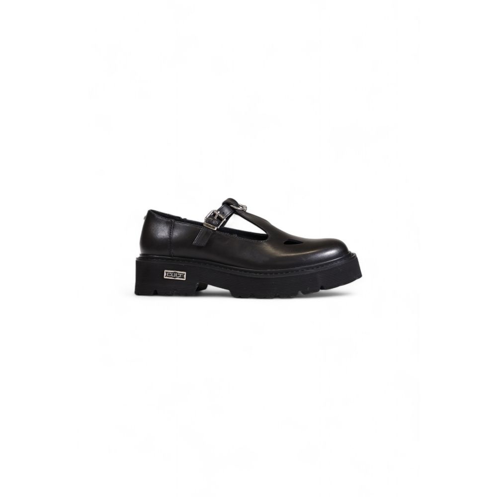 Zapatos de tacón con plataforma de cuero negro
