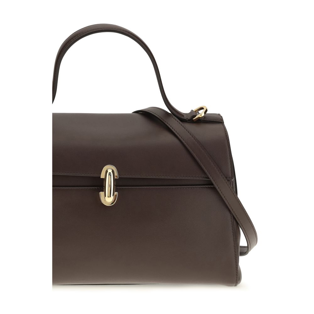 Bolso de hombro de piel de ternera marrón Bos Taurus