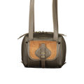Bolso de mano de cuero marrón