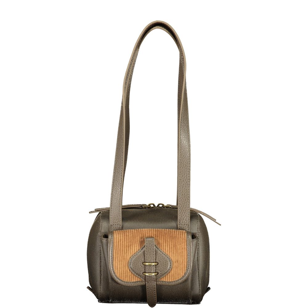 Bolso de mano de cuero marrón