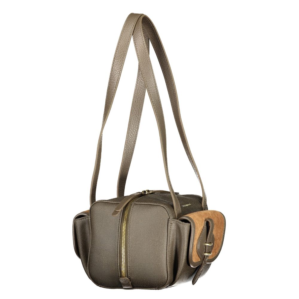 Bolso de mano de cuero marrón