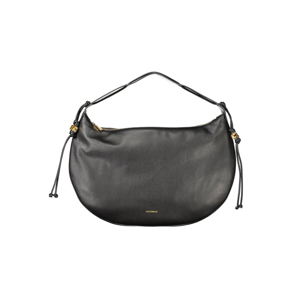 Bolso de mano de piel negra