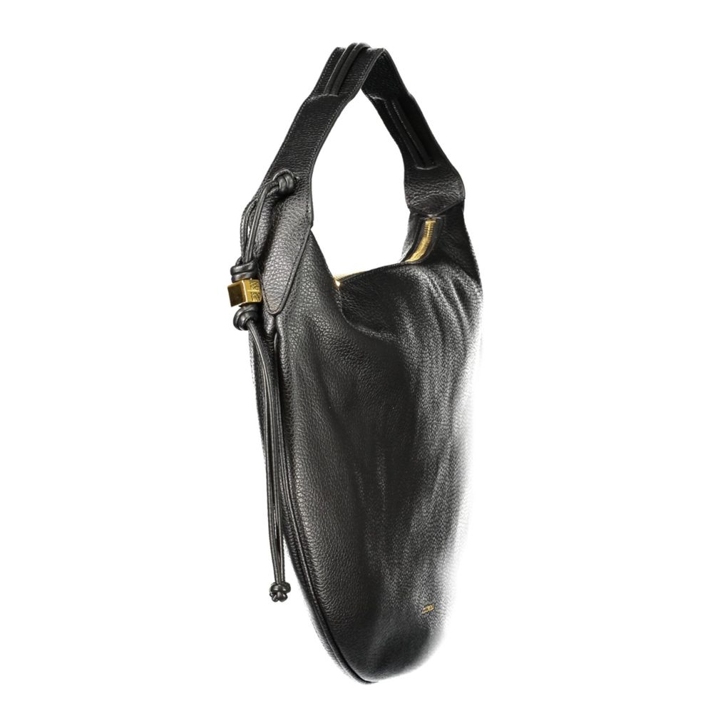 Bolso de mano de piel negra