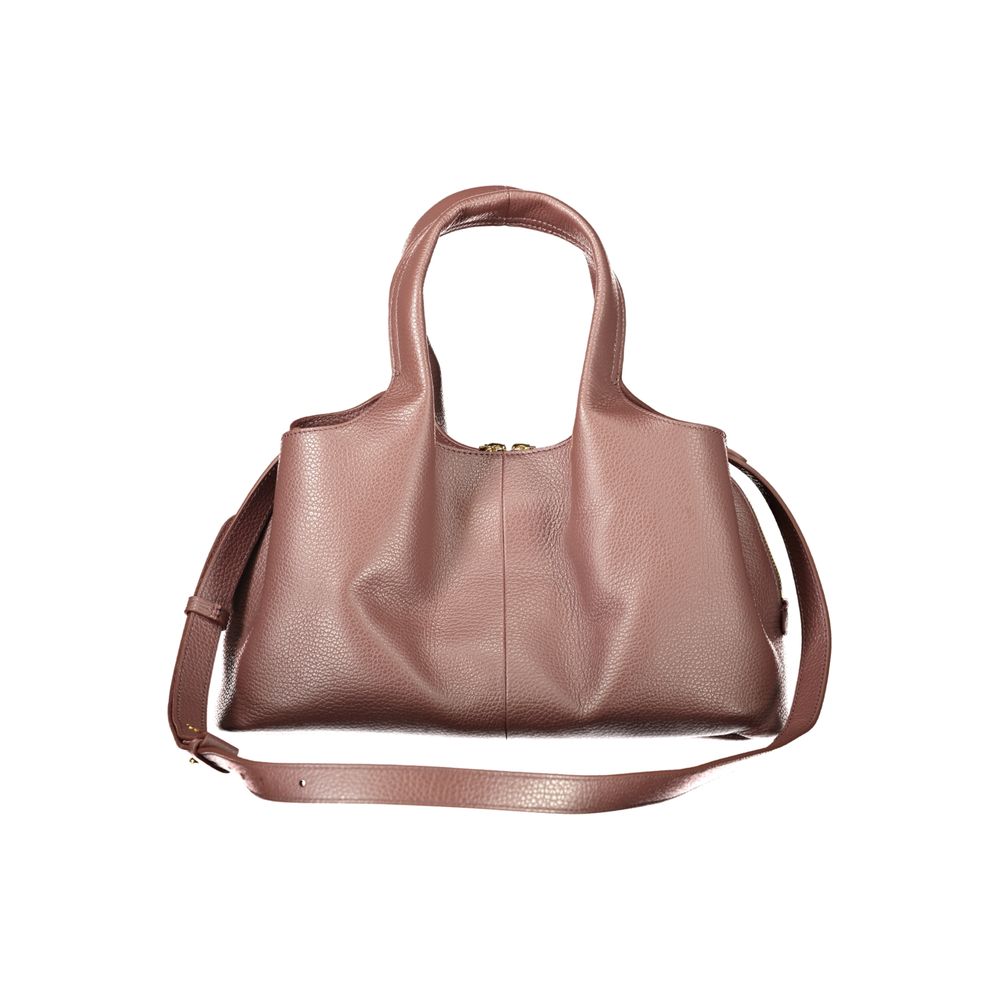Bolso de mano de cuero marrón
