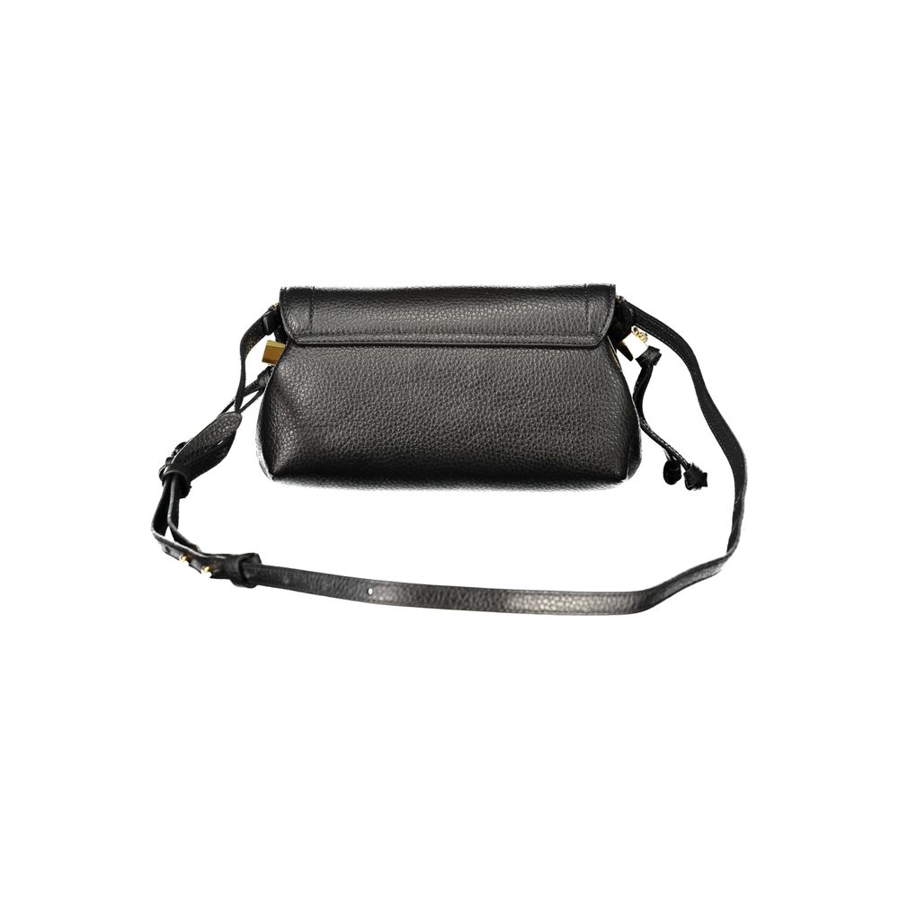 Schwarze Lederhandtasche