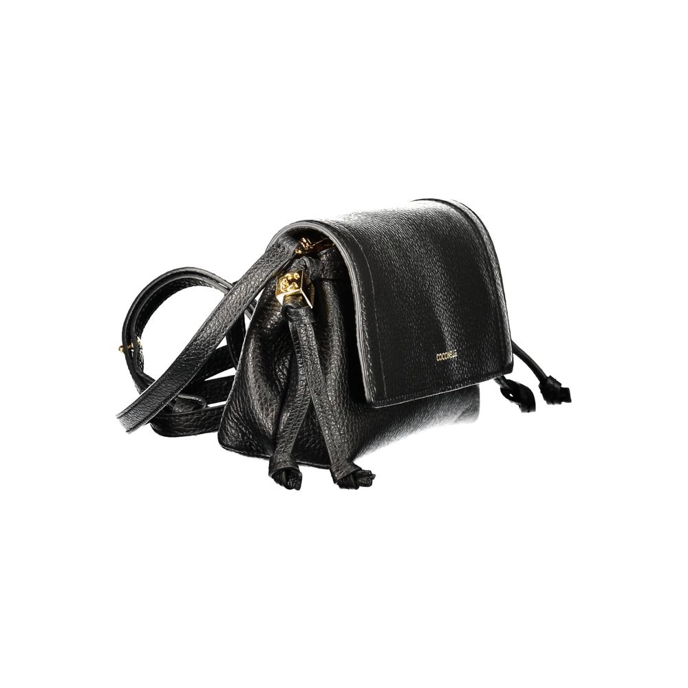 Schwarze Lederhandtasche