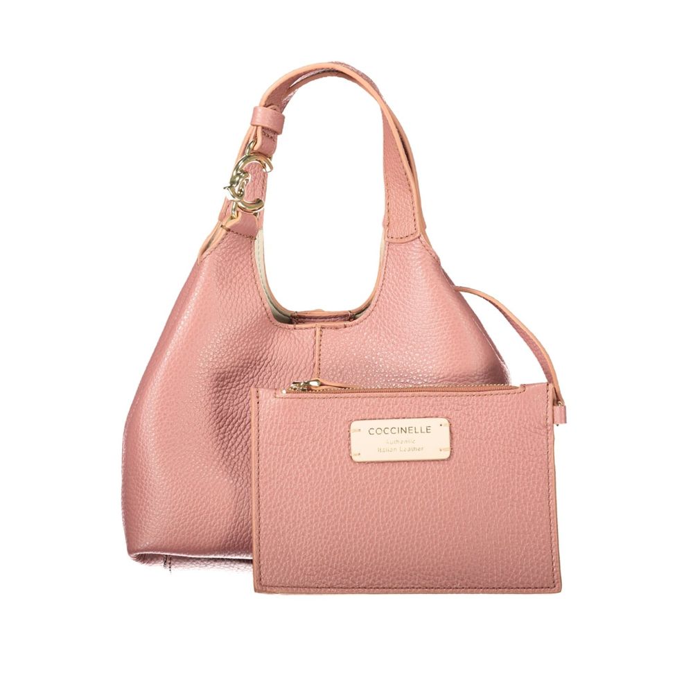 Bolso de mano de cuero rosa