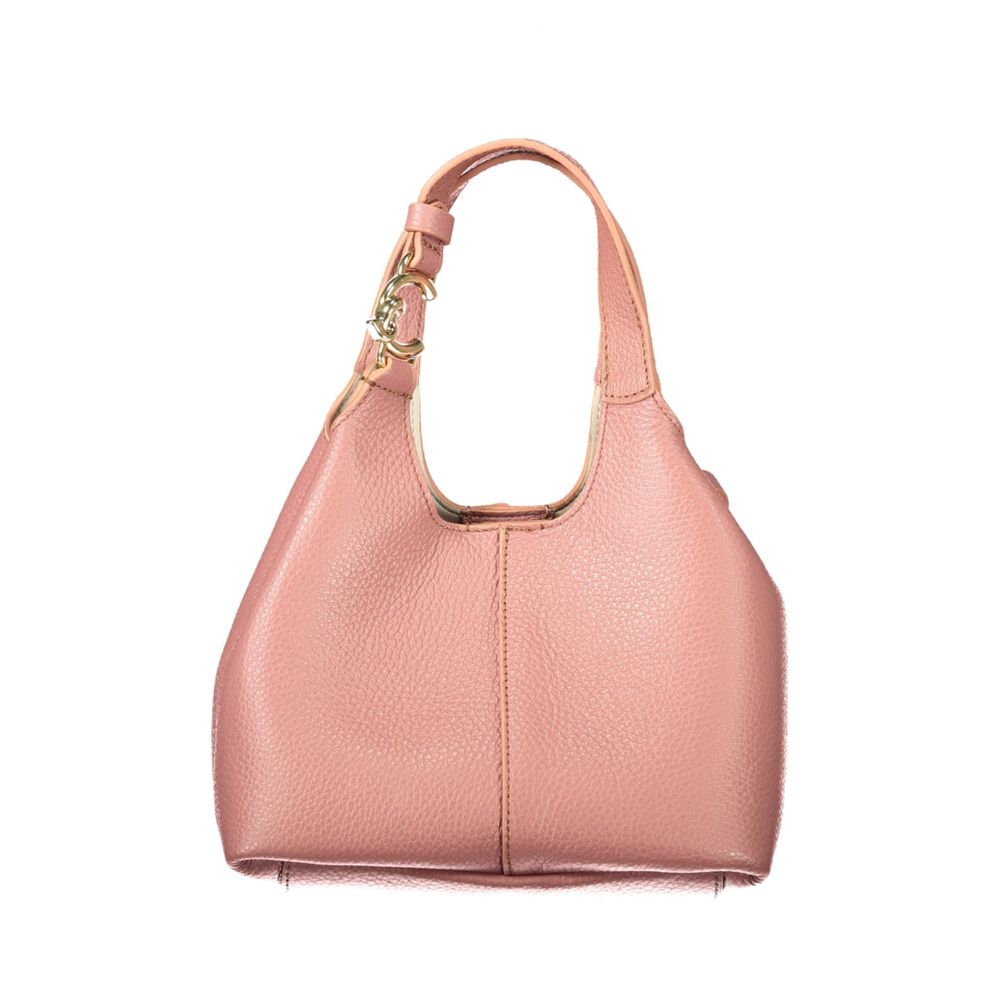 Bolso de mano de cuero rosa