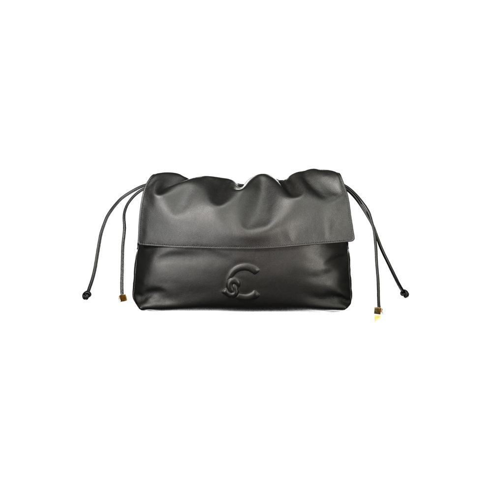 Bolso de mano de piel negra