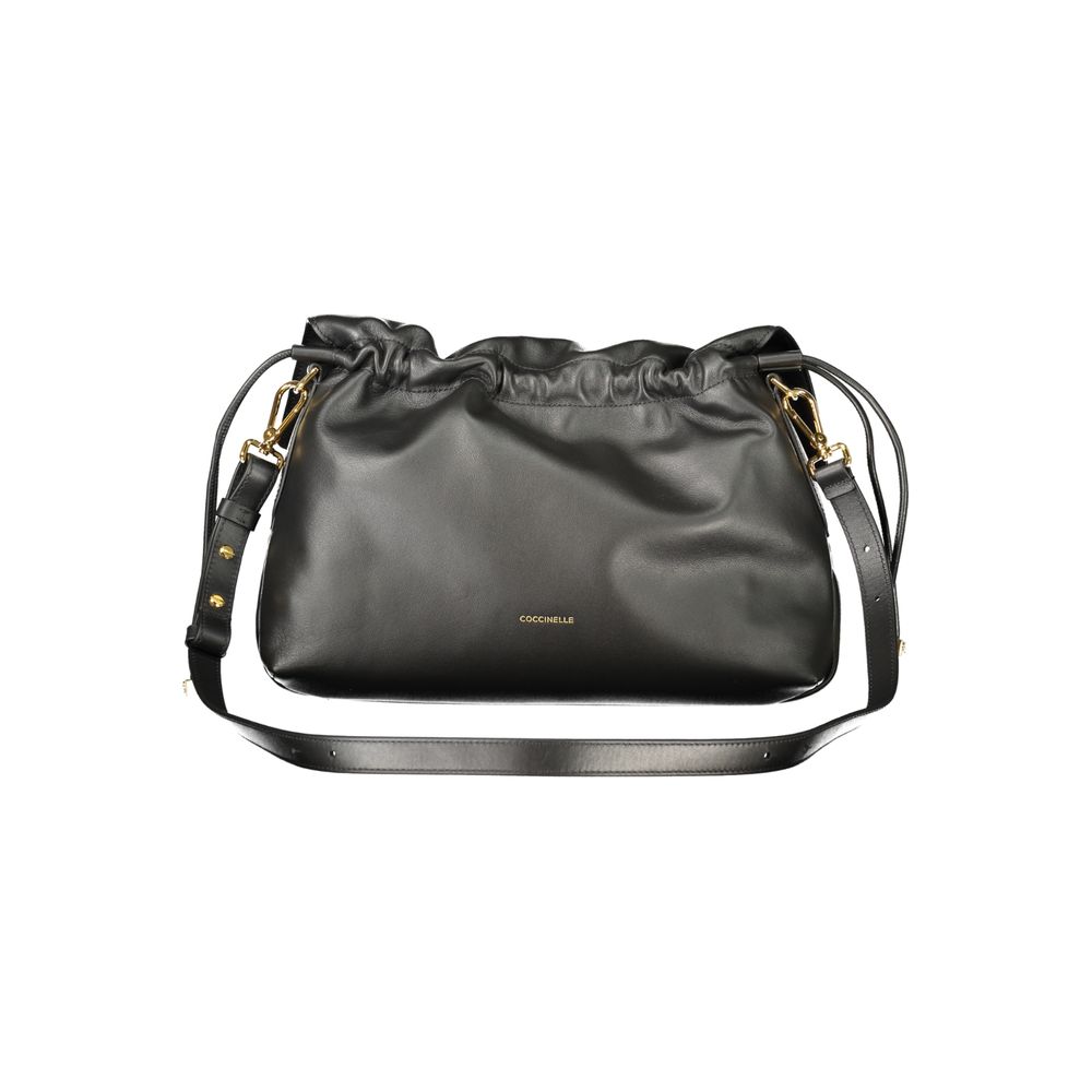 Bolso de mano de piel negra