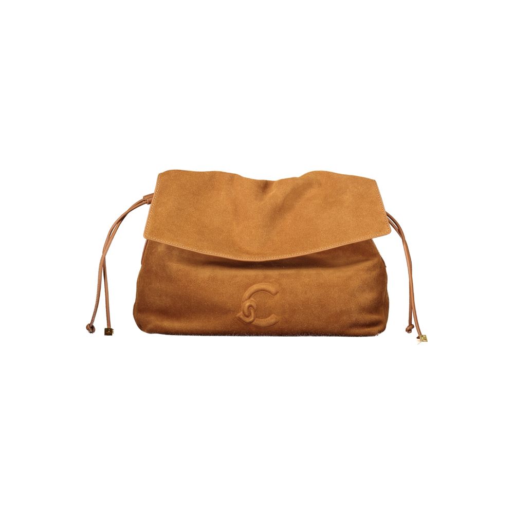 Bolso de mano de cuero marrón