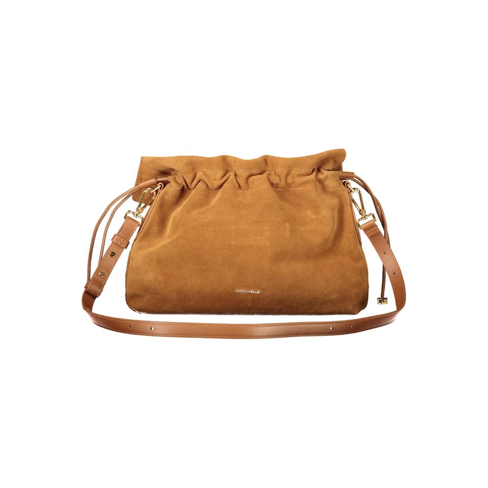 Bolso de mano de cuero marrón