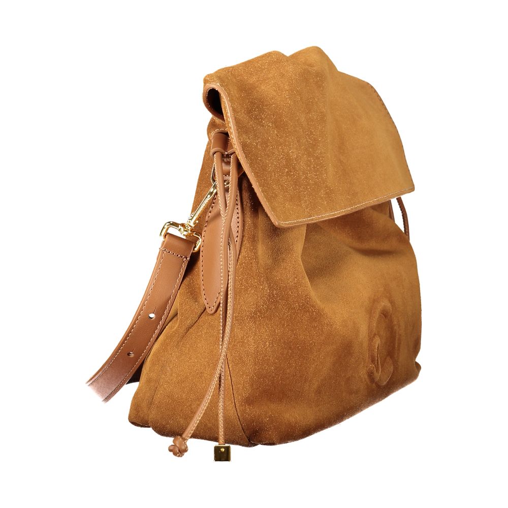 Bolso de mano de cuero marrón