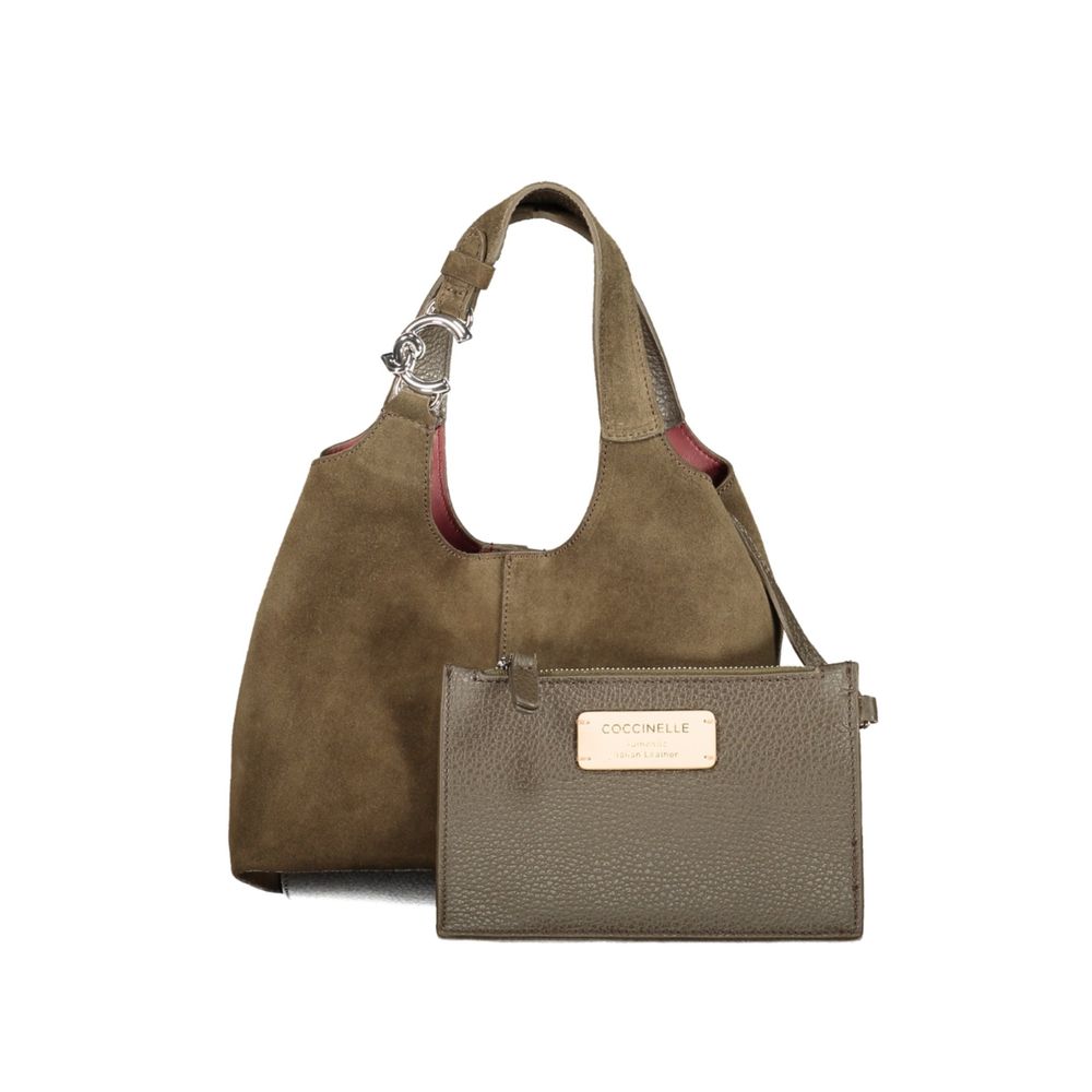 Bolso de mano de cuero marrón