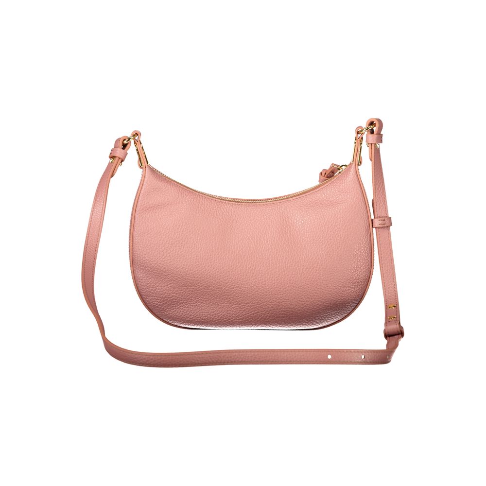 Roze leren handtas