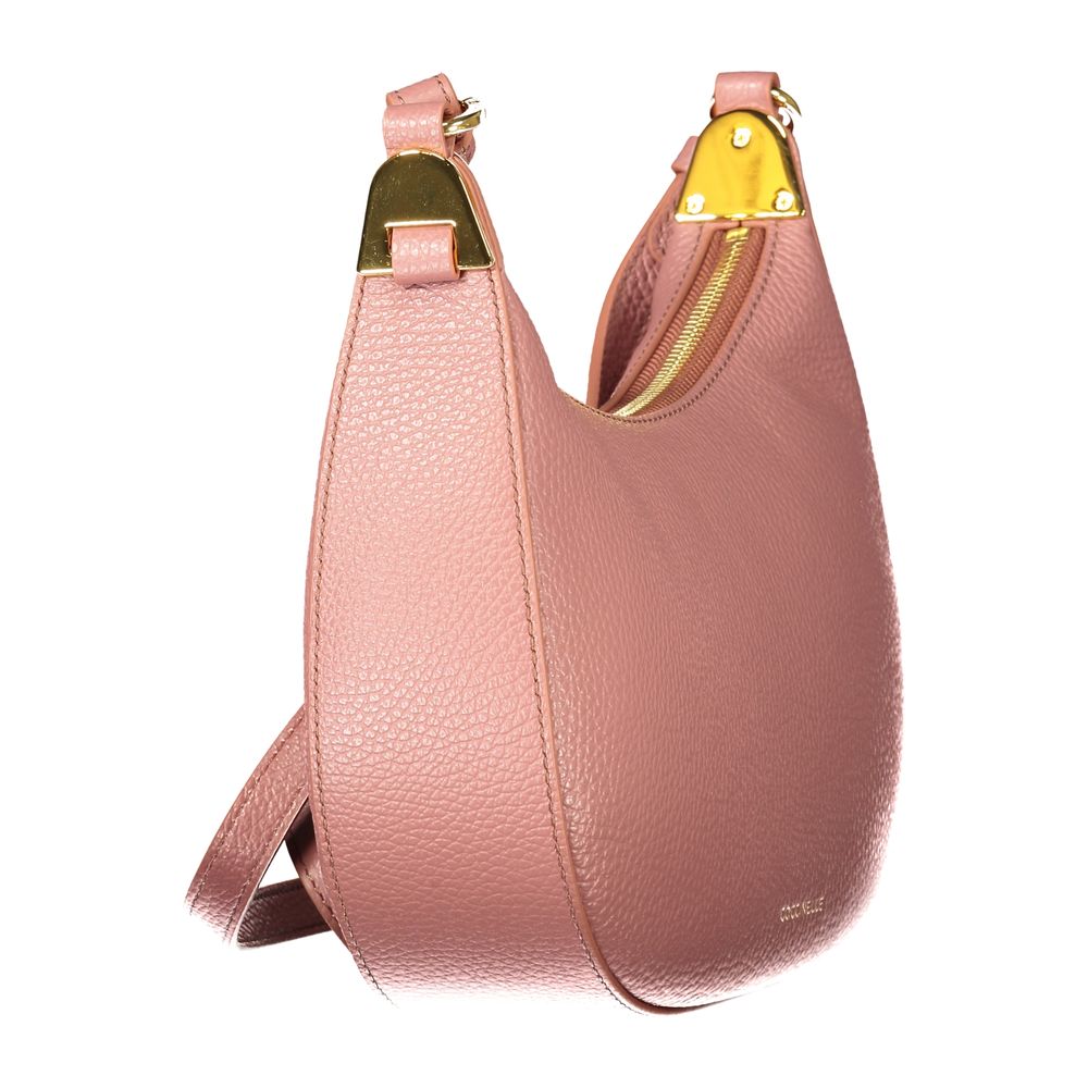 Roze leren handtas