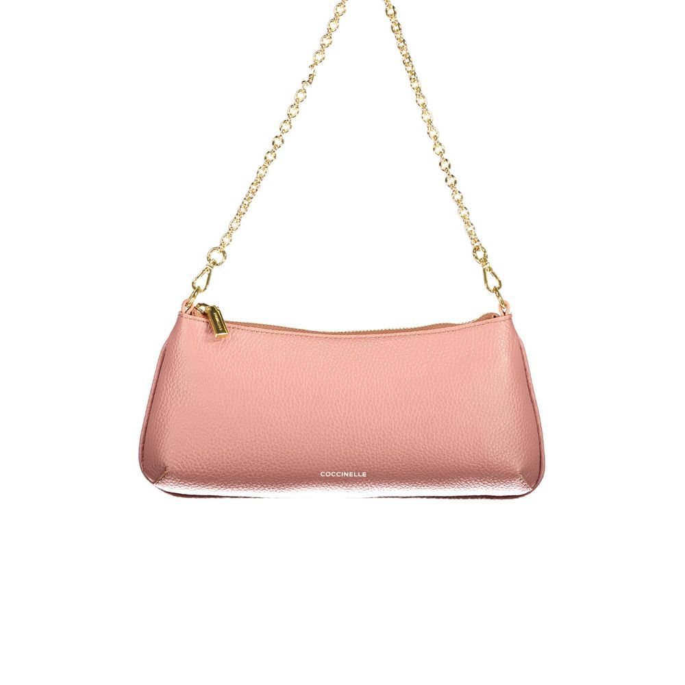 Bolso de mano de cuero rosa