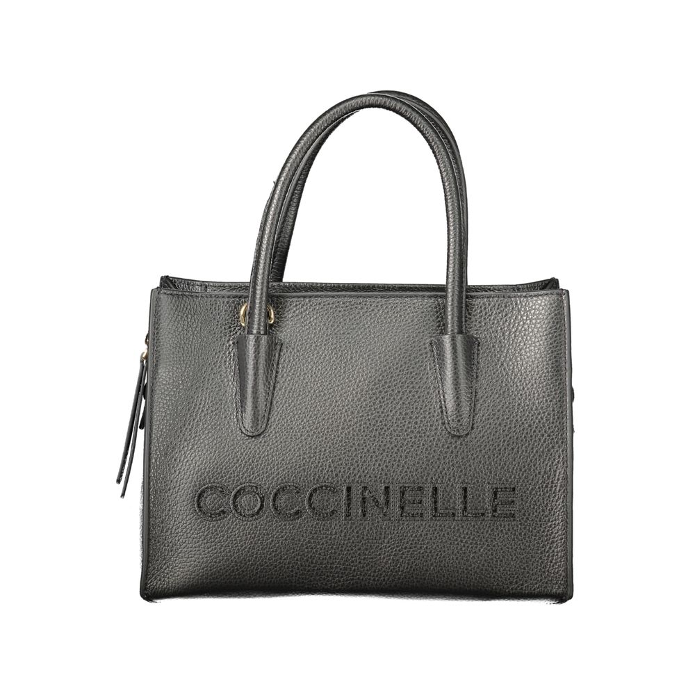Bolso de mano de piel negra