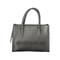 Bolso de mano de piel negra